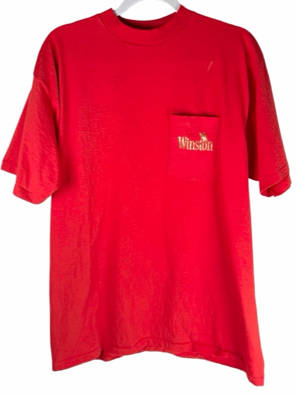 American Born Vintage 1990s Winston Cigarettes Red Pocket Eagle T-Shirt Men’s XL